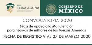 Convocatoria 2020 &quot;Beca de apoyo a la manutención para hijos/as de militares de las Fuerzas Armadas&quot;