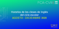 Horarios de clases de Inglés para el ciclo escolar Agosto - Diciembre 2020