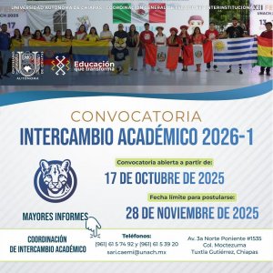 ¡CONVOCATORIA ABIERTA! Intercambio Académico 2026-1