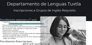 Inscripciones al Departamento de Lenguas.