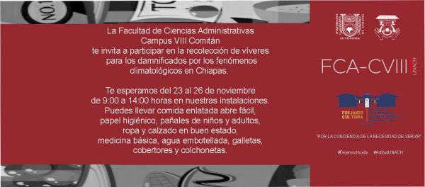 Hoy nuestros hermanos Chiapanecos damnificados nos necesitan.