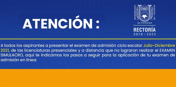 ¡Aviso a aspirantes al examen de admisión!