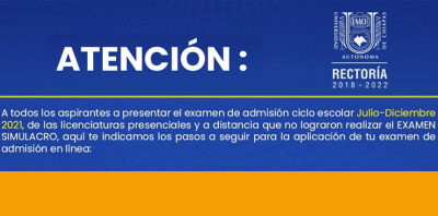¡Aviso a aspirantes al examen de admisión!