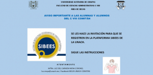 Regístrate en la Plataforma SIBEES de nuestra universidad UNACH.